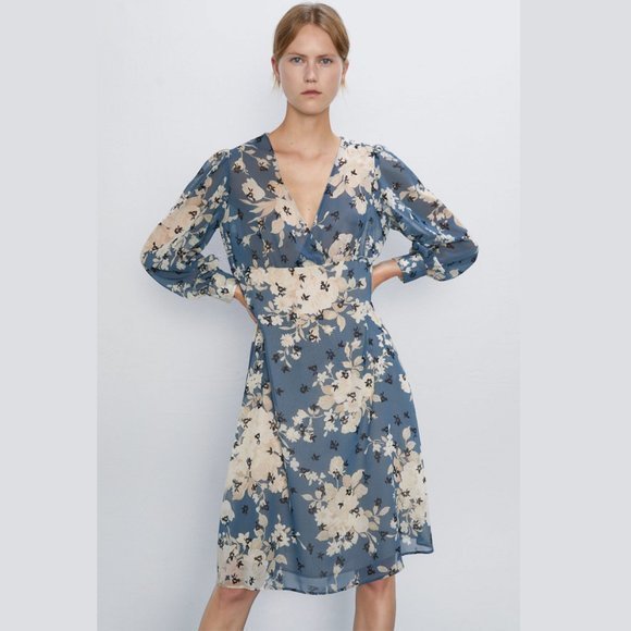 ZARA Floral Print Dress - Picture 1 of 16